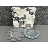 2x Danish glass “Holme Gaard of Copenhagen” ash trays - 1 with original box