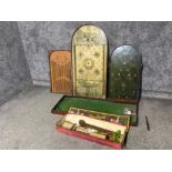 Large lot containing 3 bagatelles a small bowling lane etc