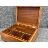Large vintage solid wooden jewellery box - 4x compartments