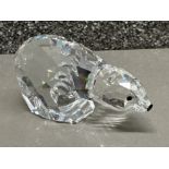 2x Swarovski Crystal glass animal ornaments - the Polar Bear & Penguin (Polar Bear missing 1 ear)