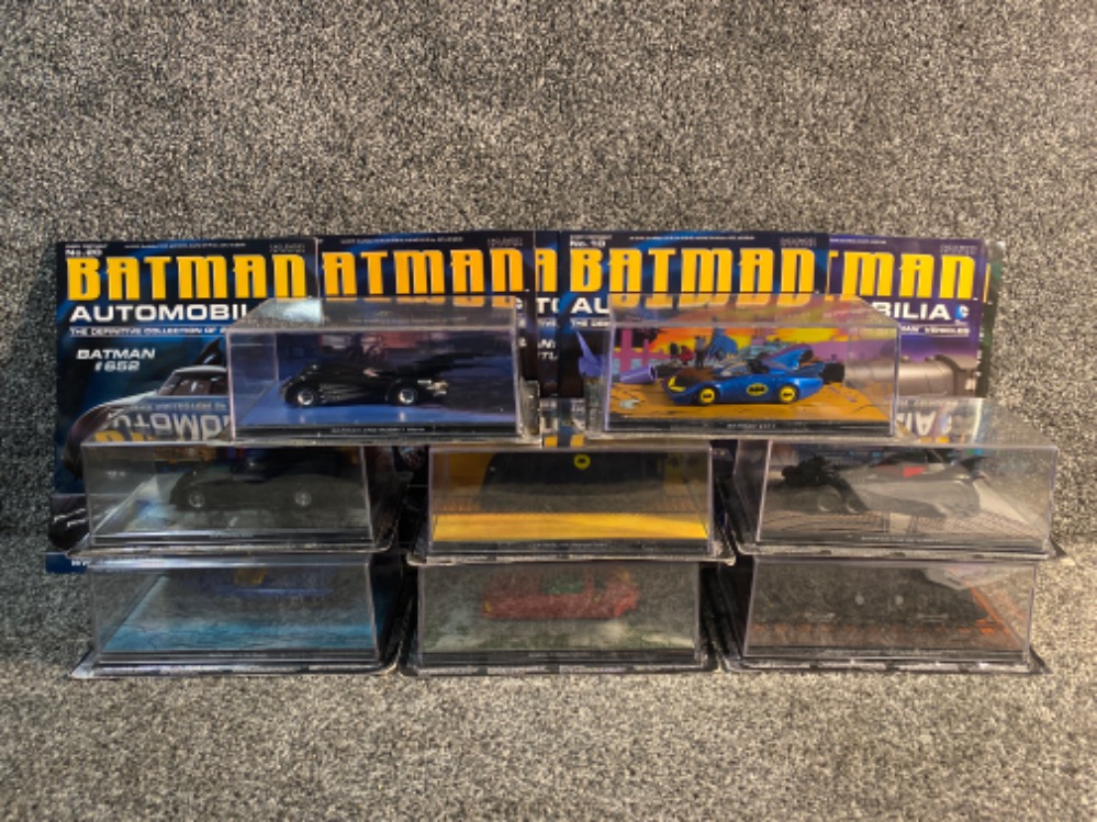 9x eaglemoss Batman automobilia diecast cars and matching magazines with original boxes