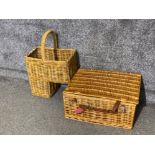 Wicker picknic basket and a wicker stair basket