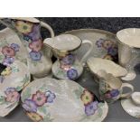 Total of 10 pieces of “cream & floral patterned” Maling lustre ware