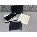 Mont Blanc black leather wallet with original box, pouch & booklet (new)