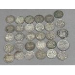 Total of 30 British silver coins (mainly 3D/Three Pence coins)