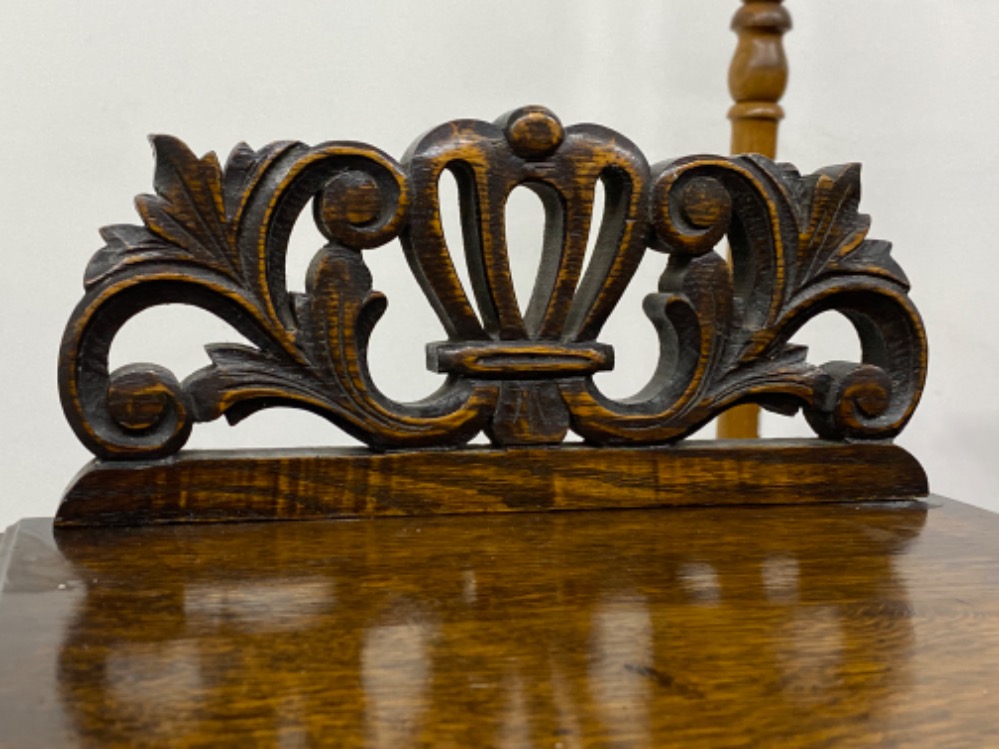 Antique carved Oak Jacobean sideboard with barley twist supports, from the St. Cuthbert's Church, - Image 3 of 3