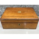 Antique Inlaid mahogany writing slope (brass inlay)