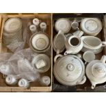 3 boxes containing a Royal Doulton “White Nile” patterned Dinner & Tea/Coffee service