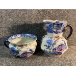 Masons ironstone toilet bowl and jug 2 piece set