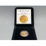 1982 full gold sovereign coin proof cased and certificate