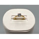 Ladies 9ct gold diamond (0.4ct) ring, 2.32g size K1/2