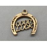 9ct gold hallmarked Good luck horseshoe charm/pendant (1.19g)