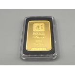 1 Oz pure gold bar (Baird & Co)