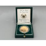 1986 proof gold £2 coin with certificate and cased