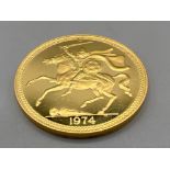 Gold Isle of Man 1974 £5 proof coin