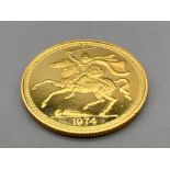 Gold Isle of Man 1974 £2 proof coin