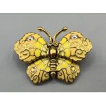 Stunning stamped Joan Rivers enamel butterfly brooch