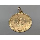 9ct gold hallmarked Large St Christopher charm/pendant (4.08g)