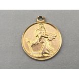 9ct gold hallmarked St Christopher charm/pendant (0.81g)