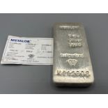 1 kilo silver bar with Metalor certificate