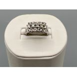 Ladies 18ct white gold diamond cluster ring, comprising of 15 round brilliant cut diamonds. Size O