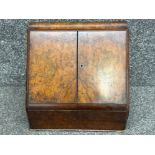Mid Victorian burr walnut stationery box/ desk organiser