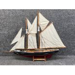 Large Model of Bluenose ship on stand (82cm x 64cm)