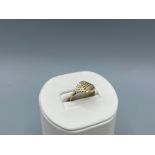 9ct gold three colour gold diamond shape ring