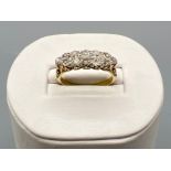 Beautiful ladies 18ct gold diamond cluster ring, comprising of 14 Rose cut diamonds with claw