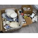 Large quantity of blue & white items, mainly ringtons ware