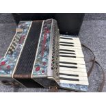 Vintage Frances Co ‘Modello’ piano accordion with protective carry case
