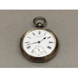 Silver hallmarked A.W.W Co pocket watch