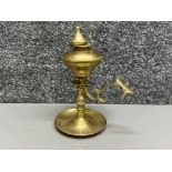 Vintage brass oil lamp - Height 18.5cm