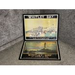 2 x large framed prints Whitley Bay LNER