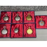Total of 7 novelty metal pocket watches - boxed