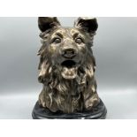 2002 Rosa Dog bust “Border Collie” signed on the back by designer - height 10”