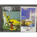 Two advertising posters of local interest, Whitley Bay (British Railways promotion) Tynemouth (