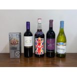 5x bottles of spirits and wines to include Pimms, Chivas Regal and Oyster Bay