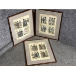 3x Antique German prints (late 1800’s) from Munich picture gallery - Bavarian military/ Turkish