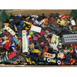 Box containing a large quantity of miscellaneous die cast vehicles including Corgi, Dinky &