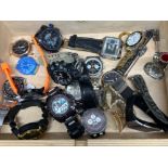 Box of miscellaneous wristwatches (some digital)