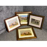 4 framed prints horse racing interest