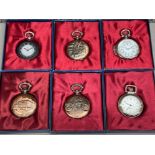 6x novelty metal pocket watches - boxed