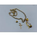 Lot of costume jewellery to include cross pendant and large chain