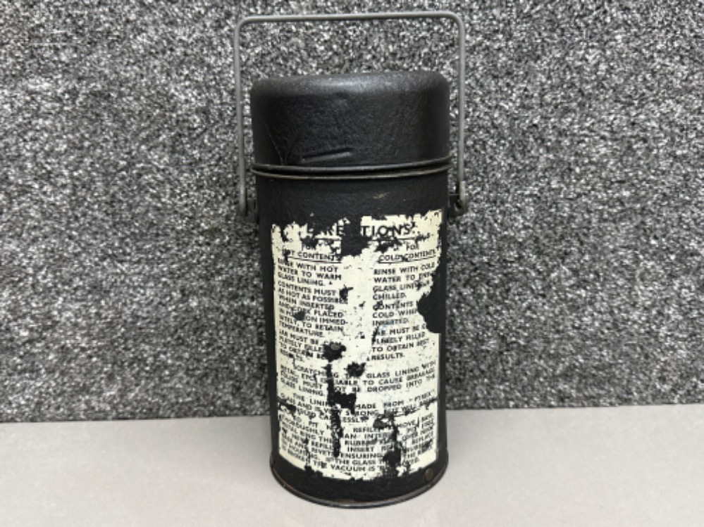WWII period flask - complete with container - Height 25.5cm