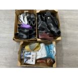 3 boxes containing trainers, boots etc