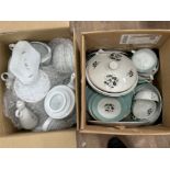 Box containing a Ridgeway dinner set plus one other set by Schmidt