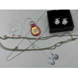 Mixed lot comprising of Pair of solid silver 925 cuff links with celtic design (7.9g), 56” white