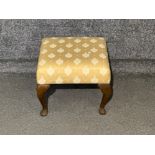 Well presented footstool with gold coloured covering (42 x 42 x 34cm)