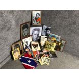 Box containing a large quantity of Elvis Presley memorabilia - perfect fan collection, includes